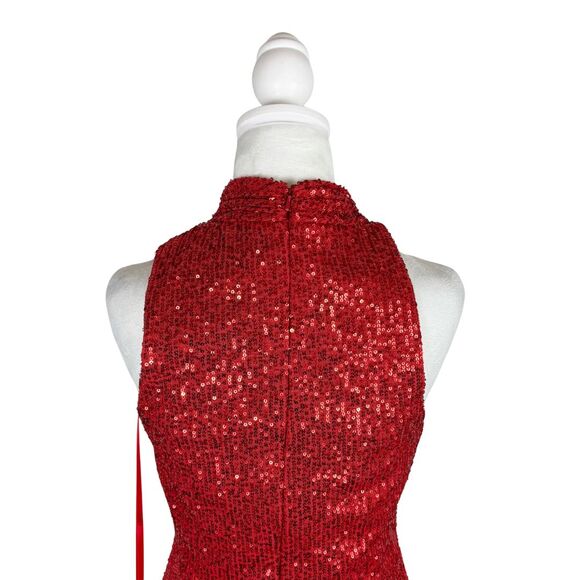 Mac Duggal  Cut Out Sequin Maxi Dress 2 Red NWT - Picture 8 of 12